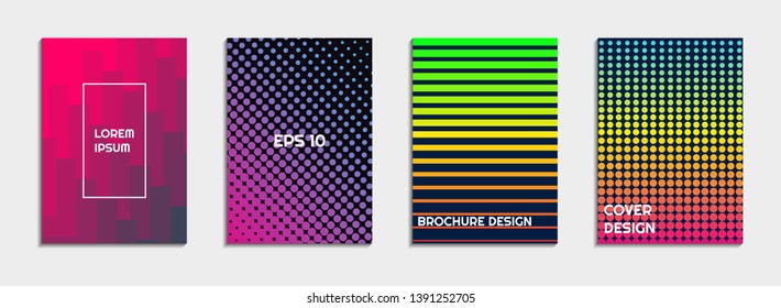 Abstract cover design, set of geometric backgrounds