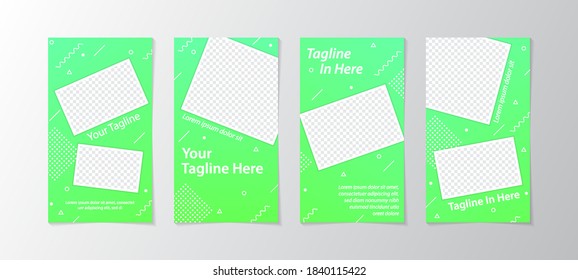 Abstract cover, design story templates for social media with photo frame