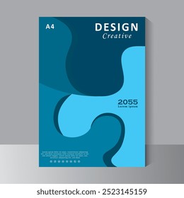 Plantilla Abstractas del diseño de la cubierta con el color azul, Plantilla de la cubierta y del folleto del tamaño A4, diseño moderno para el informe, revista, cartel, presentación del negocio, Cartera, volante, Anuncio, folleto,