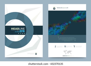 Abstract Cover design template with circle. Vector illustration. Use for annual report brochure flyer, Leaflet presentation background, Front and back layout in A4 size