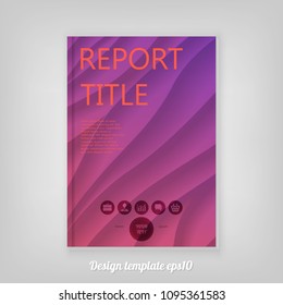 Abstract cover design with wonderful pink and purple gradient background, Brochure Report  Design. Corporate Leaflet Template