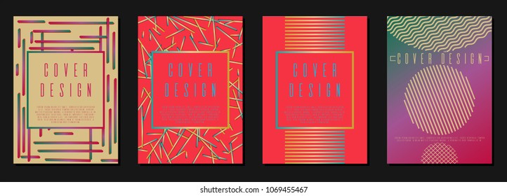 Abstract cover  design for your business. Set of sheets A4.  Can be used for poster, brochure, magazine, card, book, flyer, banner, anniversary. Trendy corporate style.