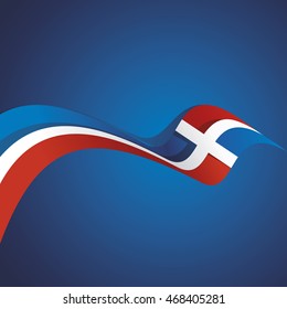 Abstract cover Dominican Republic flag ribbon banner vector background