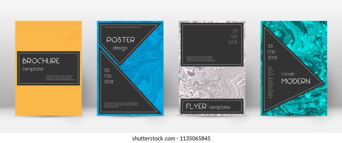 Abstract cover. Dramatic design template. Suminagashi marble black poster. Dramatic trendy abstract cover. Business vector illustration.