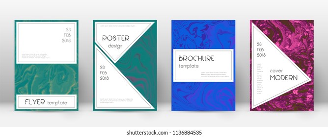 Abstract cover. Ecstatic design template. Suminagashi marble stylish poster. Ecstatic trendy abstract cover. Business vector illustration.