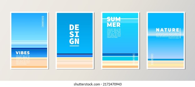 abstract cover with elegant gradient color beach theme design