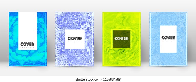 Abstract cover. Energetic design template. Suminagashi marble hipster poster. Energetic trendy abstract cover. Business vector illustration.