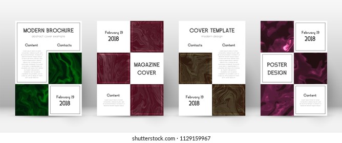 Abstract cover. Fetching design template. Suminagashi marble business poster. Fetching trendy abstract cover. Business vector illustration.