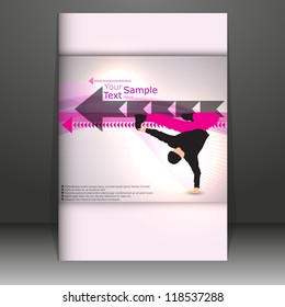 Abstract cover or flyer with break dancer