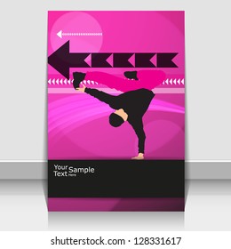 Abstract cover or flyer with break dancer