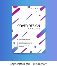 abstract cover with gradien geometric rounded lines pattern. Cool futuristic colorful backgrounds Vector illustration