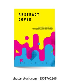 abstract cover with gradien geometric rounded lines pattern. Cool futuristic colorful backgrounds Vector illustration