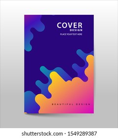 abstract cover with gradien geometric rounded lines pattern. Cool futuristic colorful backgrounds Vector illustration