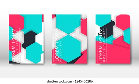 Abstract cover with hexagon elements. book design concept. Futuristic business layout. Digital poster template. Design Vector - eps10