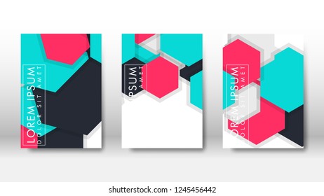 Abstract cover with hexagon elements. book design concept. Futuristic business layout. Digital poster template. Design Vector - eps10