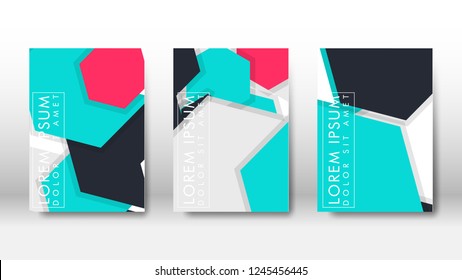 Abstract cover with hexagon elements. book design concept. Futuristic business layout. Digital poster template. Design Vector - eps10