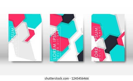 Abstract cover with hexagon elements. book design concept. Futuristic business layout. Digital poster template. Design Vector - eps10