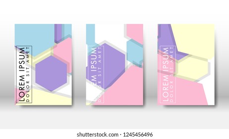 Abstract cover with hexagon elements. book design concept. Futuristic business layout. Digital poster template. Design Vector - eps10