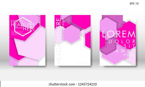 Abstract cover with hexagon elements. book design concept. Futuristic business layout. Digital poster template. Design Vector - eps10