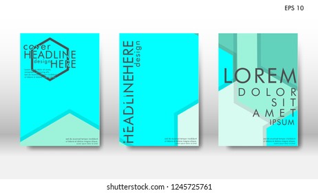 Abstract cover with hexagon elements. book design concept. Futuristic business layout. Digital poster template. Design Vector - eps10