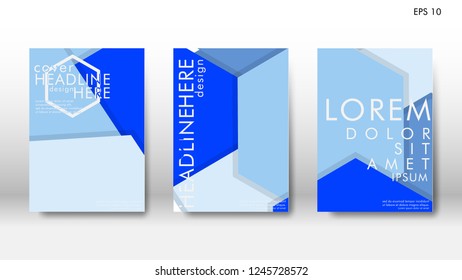Abstract cover with hexagon elements. book design concept. Futuristic business layout. Digital poster template. Design Vector - eps10