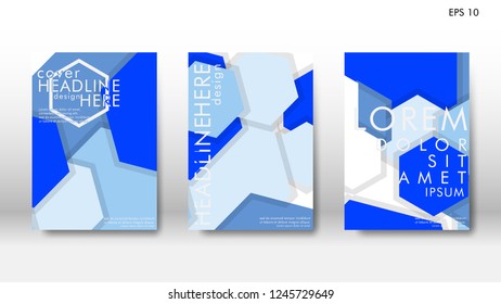 Abstract cover with hexagon elements. book design concept. Futuristic business layout. Digital poster template. Design Vector - eps10
