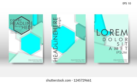 Abstract cover with hexagon elements. book design concept. Futuristic business layout. Digital poster template. Design Vector - eps10