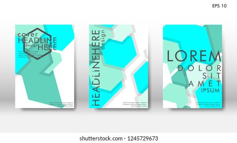 Abstract cover with hexagon elements. book design concept. Futuristic business layout. Digital poster template. Design Vector - eps10