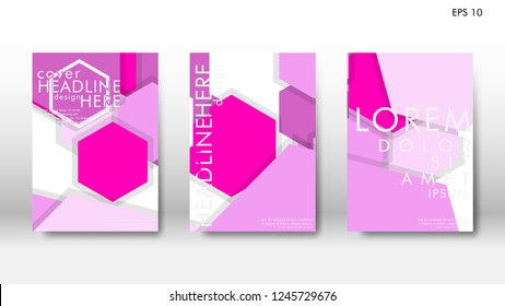 Abstract cover with hexagon elements. book design concept. Futuristic business layout. Digital poster template. Design Vector - eps10
