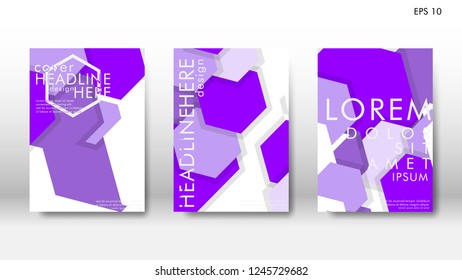 Abstract cover with hexagon elements. book design concept. Futuristic business layout. Digital poster template. Design Vector - eps10