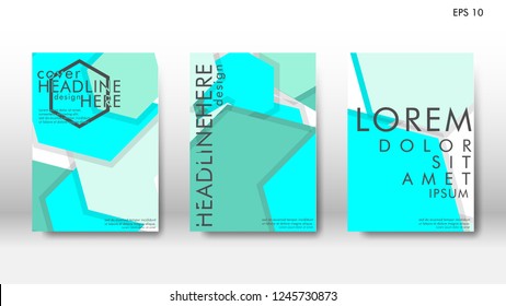 Abstract cover with hexagon elements. book design concept. Futuristic business layout. Digital poster template. Design Vector - eps10