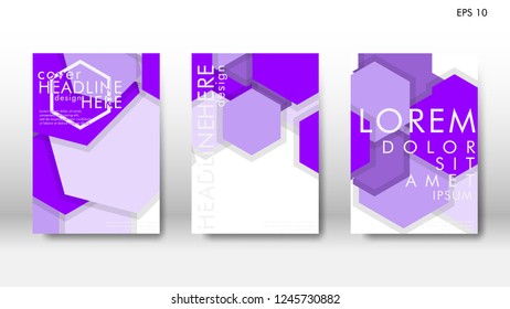 Abstract cover with hexagon elements. book design concept. Futuristic business layout. Digital poster template. Design Vector - eps10