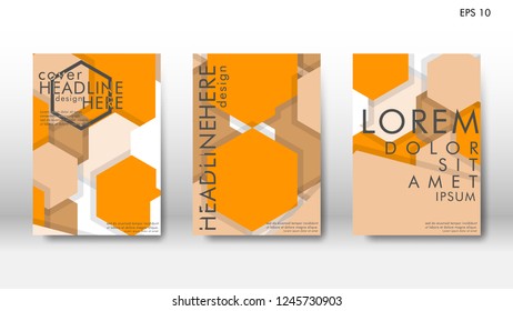 Abstract cover with hexagon elements. book design concept. Futuristic business layout. Digital poster template. Design Vector - eps10
