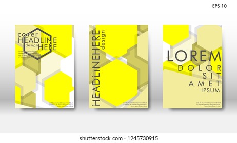 Abstract cover with hexagon elements. book design concept. Futuristic business layout. Digital poster template. Design Vector - eps10