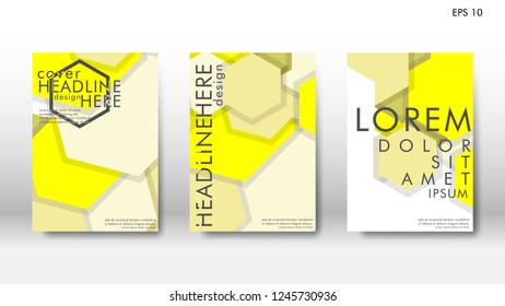 Abstract cover with hexagon elements. book design concept. Futuristic business layout. Digital poster template. Design Vector - eps10