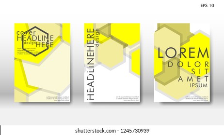 Abstract cover with hexagon elements. book design concept. Futuristic business layout. Digital poster template. Design Vector - eps10