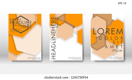Abstract cover with hexagon elements. book design concept. Futuristic business layout. Digital poster template. Design Vector - eps10