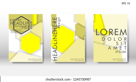 Abstract cover with hexagon elements. book design concept. Futuristic business layout. Digital poster template. Design Vector - eps10
