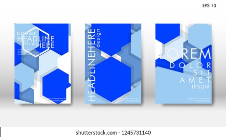Abstract cover with hexagon elements. book design concept. Futuristic business layout. Digital poster template. Design Vector - eps10