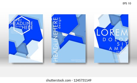 Abstract cover with hexagon elements. book design concept. Futuristic business layout. Digital poster template. Design Vector - eps10