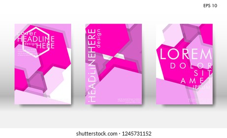 Abstract cover with hexagon elements. book design concept. Futuristic business layout. Digital poster template. Design Vector - eps10