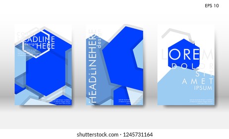 Abstract cover with hexagon elements. book design concept. Futuristic business layout. Digital poster template. Design Vector - eps10