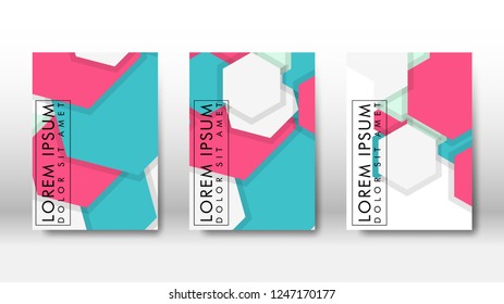 Abstract cover with hexagon elements. book design concept. Futuristic business layout. Digital poster template. Design Vector - eps10