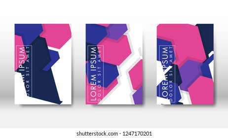 Abstract cover with hexagon elements. book design concept. Futuristic business layout. Digital poster template. Design Vector - eps10