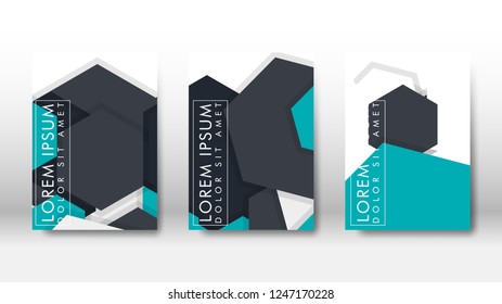 Abstract cover with hexagon elements. book design concept. Futuristic business layout. Digital poster template. Design Vector - eps10