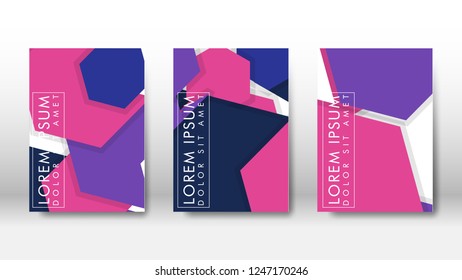 Abstract cover with hexagon elements. book design concept. Futuristic business layout. Digital poster template. Design Vector - eps10