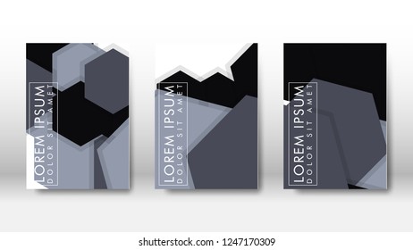 Abstract cover with hexagon elements. book design concept. Futuristic business layout. Digital poster template. Design Vector - eps10