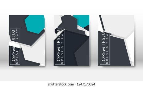 Abstract cover with hexagon elements. book design concept. Futuristic business layout. Digital poster template. Design Vector - eps10
