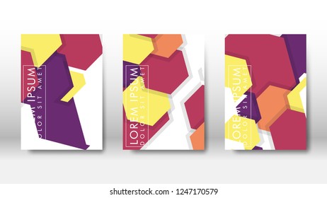 Abstract cover with hexagon elements. book design concept. Futuristic business layout. Digital poster template. Design Vector - eps10
