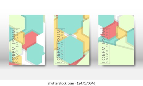 Abstract cover with hexagon elements. book design concept. Futuristic business layout. Digital poster template. Design Vector - eps10